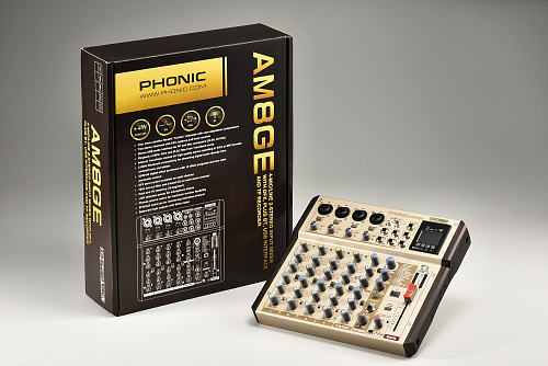 Phonic AM8GE Микшерный пульт, Bluetooth, MP3-модулем с функцией звукозаписи и USB