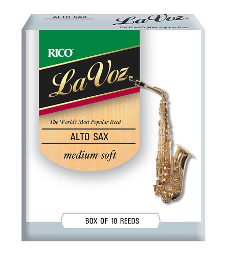 Rico RJC10MS La Voz Трости для саксофона альт, средне-мягкие (Medium-Soft), 10шт в упаковке.