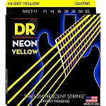 Фото:DR NYE7-11 Neon Yellow Комплект струн для 7-струнной электрогитары, никелированные, с покрытием, 11-60