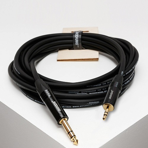 SHNOOR MC226-MJJS-B-10m Кабель PRO-уровня для балансных соединений 6,35 мм-3,5 мм стереоджеки, 10 м