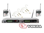 Фото:Volta US-102H (600-636MHZ)  Микрофонная 100-канальная радиосистема с 2 головными конденсаторными микрофонами