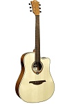 Фото:LAG T-70D CE NAT Электроакустическая гитара, дредноут с вырезом и пьезодатчиком, цвет натуральный