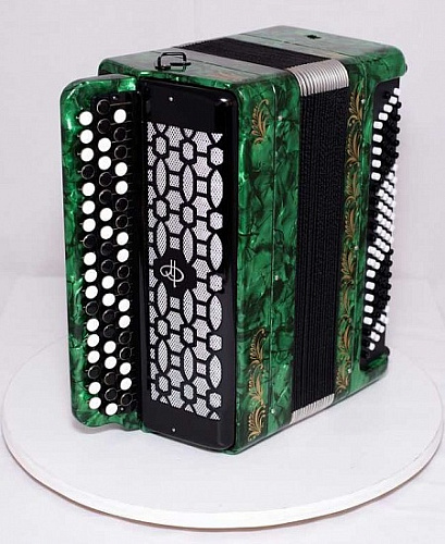 Тульская гармонь BN-40-GR Баян ученический двухголосный Этюд-205М2, 55х100-II, зеленый