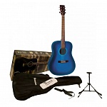 Фото:Beaumont DG80K/BUS  Набор: Акустическая гитара,цветсиний, чехол, подставка, струны