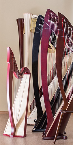 M005LEV MIRA Арфа с леверсами 28 струн, цвет отделки - Красный, Resonance Harps
