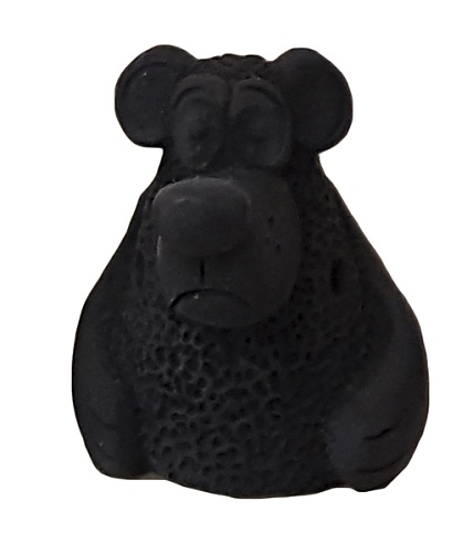 Керамика Щипановых SM02 Свистулька маленькая Медведь, черная