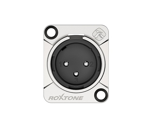 Roxtone RX3MD-NT Разъем Cannon (XLR) панельный папа, 3-х контактный, цвет: серебро