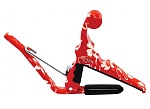 Фото:Kyser KURHA Каподастр для укулеле, цвет красный с рисунком гибискуса