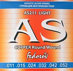 Фото:Fedosov AS211 Copper Round Wound Комплект струн для акустической гитары, медь, 11-52