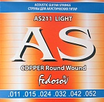 Фото:Fedosov AS211 Copper Round Wound Комплект струн для акустической гитары, медь, 11-52
