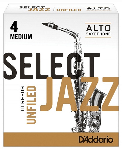 Rico RRS10ASX4M Select Jazz Unfiled Трости для саксофона альт, размер 4, средние (Medium), 10 шт
