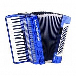 Фото:Weltmeister 02.01.121 Achat 80 Аккордеон 34/80/III/5/3, синий, с ремнями и чехлом
