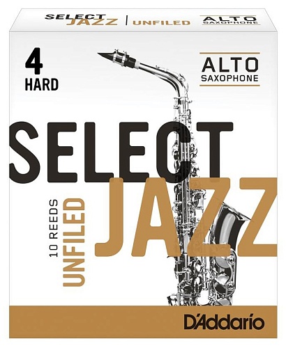 Rico RRS10ASX4H Select Jazz Unfiled Трости для саксофона альт, размер 4, жесткие (Hard), 10 шт