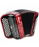 Фото:HOHNER Nova II 60 A red Комплект: кнопочный аккордеон, чехол, ремни