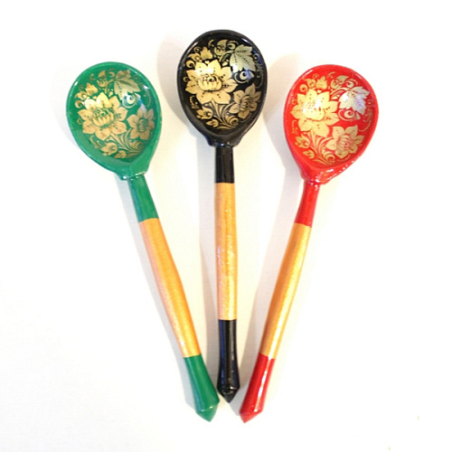 Хохлома LHL7102 Деревянная ложка детская, роспись "Золото"