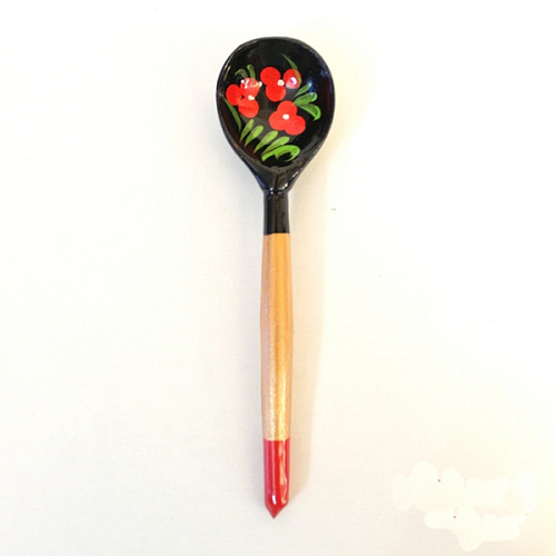 Хохлома LHL6502 Деревянная ложка детская, роспись "Чернушка"