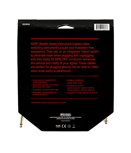Dunlop DCIR10 MXR Stealth Инструментальный кабель, 3 м