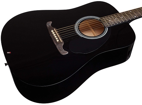 FENDER FA-125 DREADNOUGHT, BLACK WN Акустическая гитара с чехлом, цвет черный