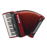 Фото:HOHNER The New Bravo III 80 red Комплект: аккордеон 7/8, чехол, ремни