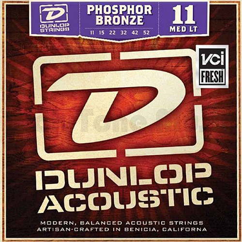 Dunlop DAP1152 Комплект струн для акустической гитары, фосф. бронза, Medium Light, 11-52