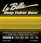 Фото:La Bella 760FGS-B Gold Flats Комплект струн для бас-гитары 45-128