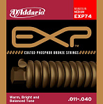 Фото:D'Addario EXP74 Coated Комплект струн для мандолины, фосфорная бронза, Medium, 11-40