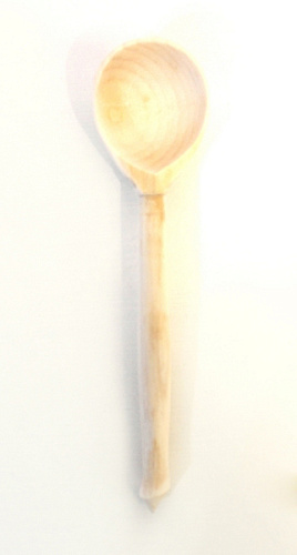 LHL6102 Деревянная ложка маленькая, фрезерная, без росписи, Хохлома