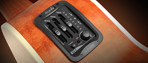 Cherub GS-2 Эквалайзер для акустической гитары, врезной, 3-х полосный, с тюнером