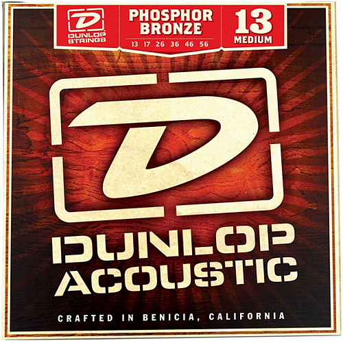 Dunlop DAP1356 Комплект струн для акустической гитары, фосф. бронза, Medium, 13-56
