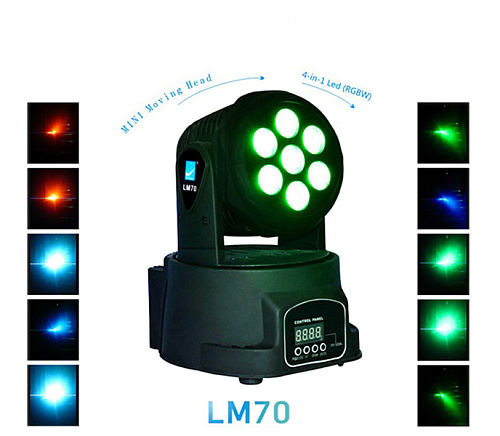 Big Dipper LM70 Моторизированный светодиодный мини-прожектор, 7*8Вт (цветомузыка для клубов)
