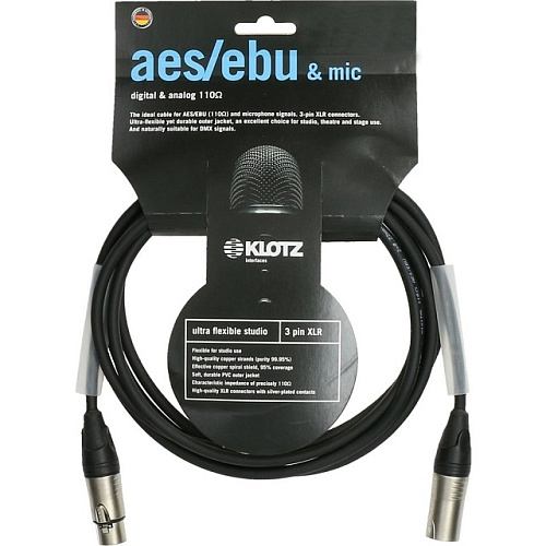 Klotz AES3K0300 Кабель микрофонный XLR, 3м