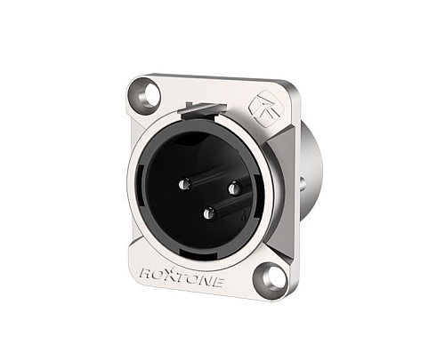Roxtone RX3MD-NT Разъем Cannon (XLR) панельный папа, 3-х контактный, цвет: серебро