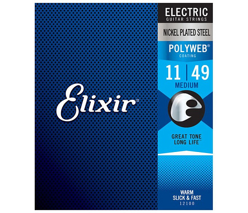 Elixir 12100 POLYWEB Комплект струн для электрогитары, 11-49