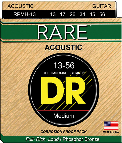 DR RPMH-13 RARE Комплект струн для акустической гитары, 13-56