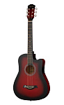 Фото:Fante FT-D38-RDS Акустическая гитара, с вырезом, красный санберст (уценка)***