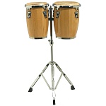 Фото:Sonor 90505031 Champion CMC 0910 NHG Мини конги 9 и 10'', на стойке, натуральный