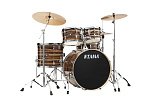 Фото:Tama IP52H6W-CTW Imperialstar (Unicolor Wrap Finishes) Ударная установка из 5-ти барабанов со стойками, тополь, цвет кофейный