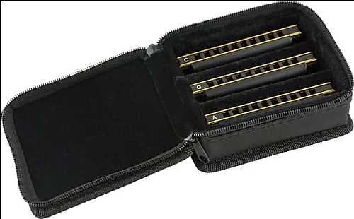 Fender Blues DeVille Harmonica Pack of 3 with Case Губная диатоническая гармоника, 3 шт с кейсом