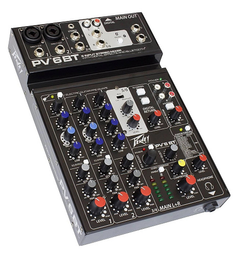 Peavey PV 6 BT 6-канальный аналоговый микшерный пульт с компрессором и Bluetooth