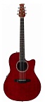 Фото:Applause AB24II-2S Balladeer Cutaway Ruby Red Satin Электроакустическая гитара, цвет красный матовый (Китай)