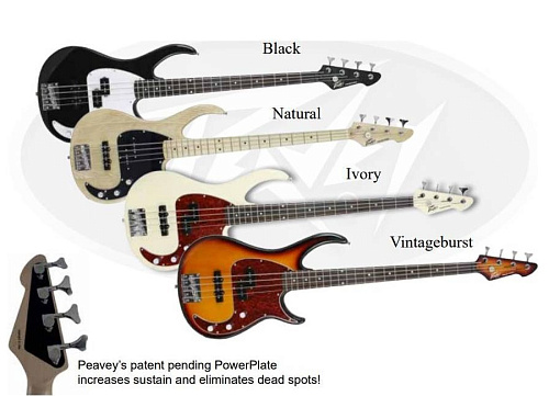 Peavey Milestone IVR Бас-гитара, Powerplate, белая, 4 струны