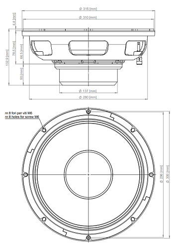 EighteenSound 12NMB1000/8 Динамик среднебасовый,  8 Ом, 600 Вт AES