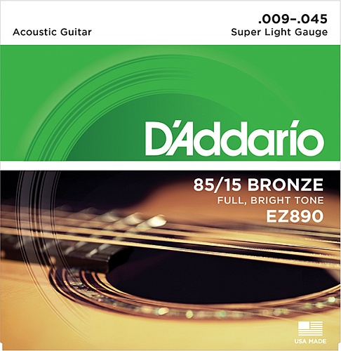 D'Addario EZ890 AMERICAN BRONZE 85/15 Струны для акустической гитары, 9-45