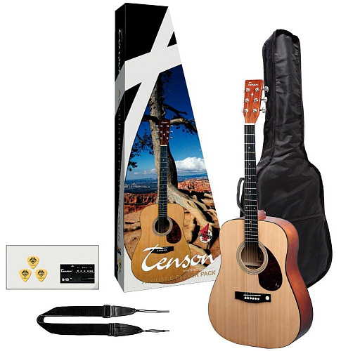 TENSON Player Pack Classic Natural гитара, чехол, тюнер, медиаторы, подарочная упаковка