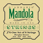 Фото:D'Addario J76 Phosphor Bronze Комплект струн для мандолы, фосфорная бронза, Medium, 15-52