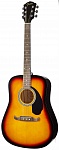 Фото:FENDER FA-125 DREADNOUGHT, SB WN Акустическая гитара с чехлом, цвет санберст