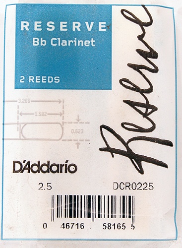 Rico DCR0225 Reserve Трости для кларнета Bb, размер 2.5, 2 шт.