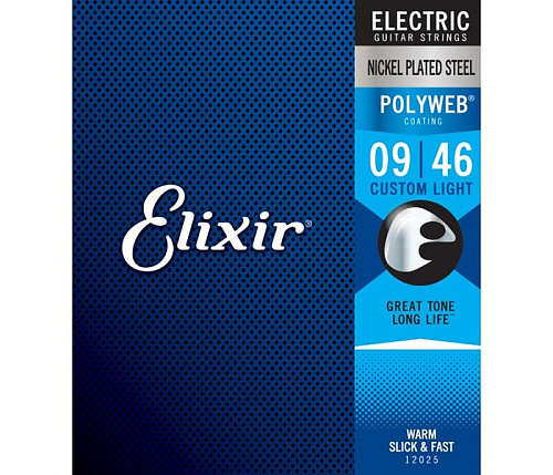 Elixir 12025 POLYWEB Комплект струн для электрогитары, 9-46