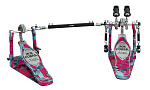 Фото:Tama Iron Cobra HP900PWMCS Power Glide Twin Pedal, Coral Swirl, двойная педаль в кейсе, цвет Коралловый вихрь