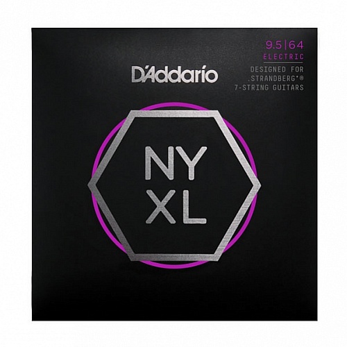 D'Addario NYXL09564SB NYXL Комплект струн для 7-струнной электрогитары, 9.5-64